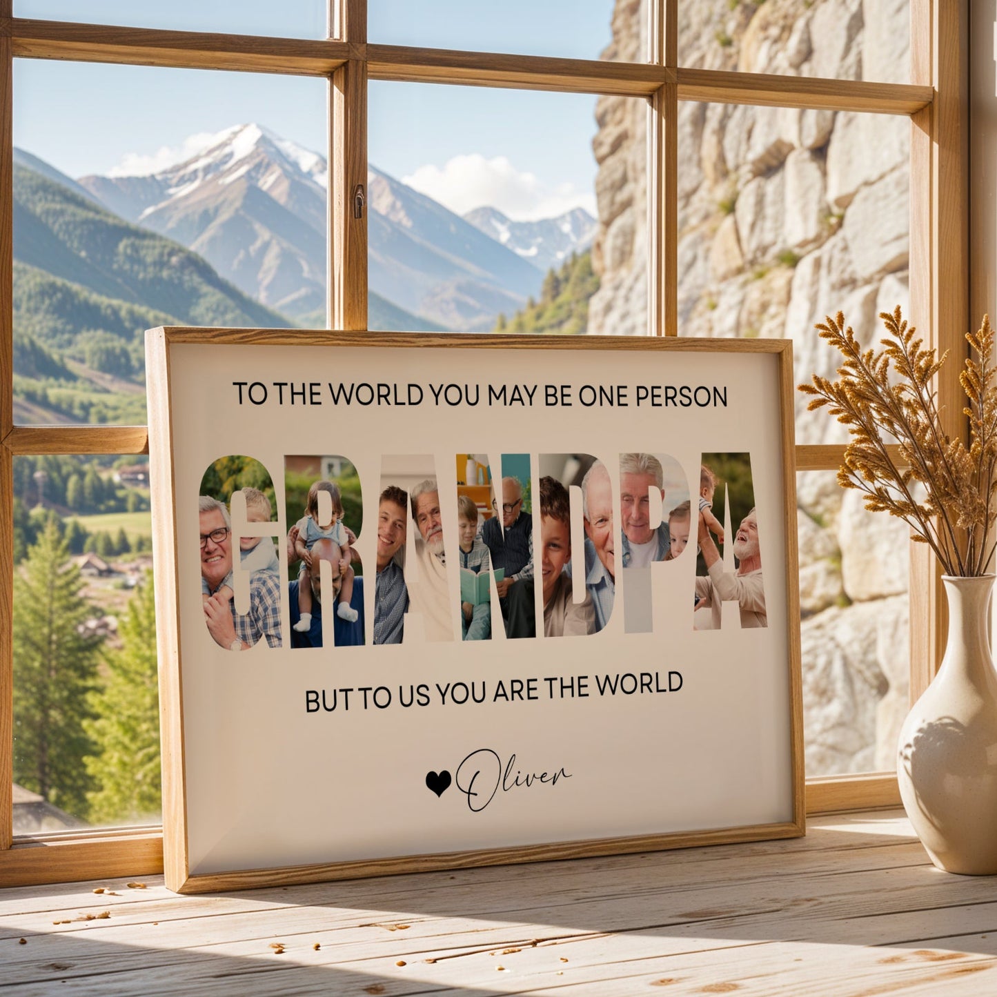 Custom Photo Grandpa Photo Collage - Personalized Poster/Canvas Prints - Father's Day Gift For Grandpa