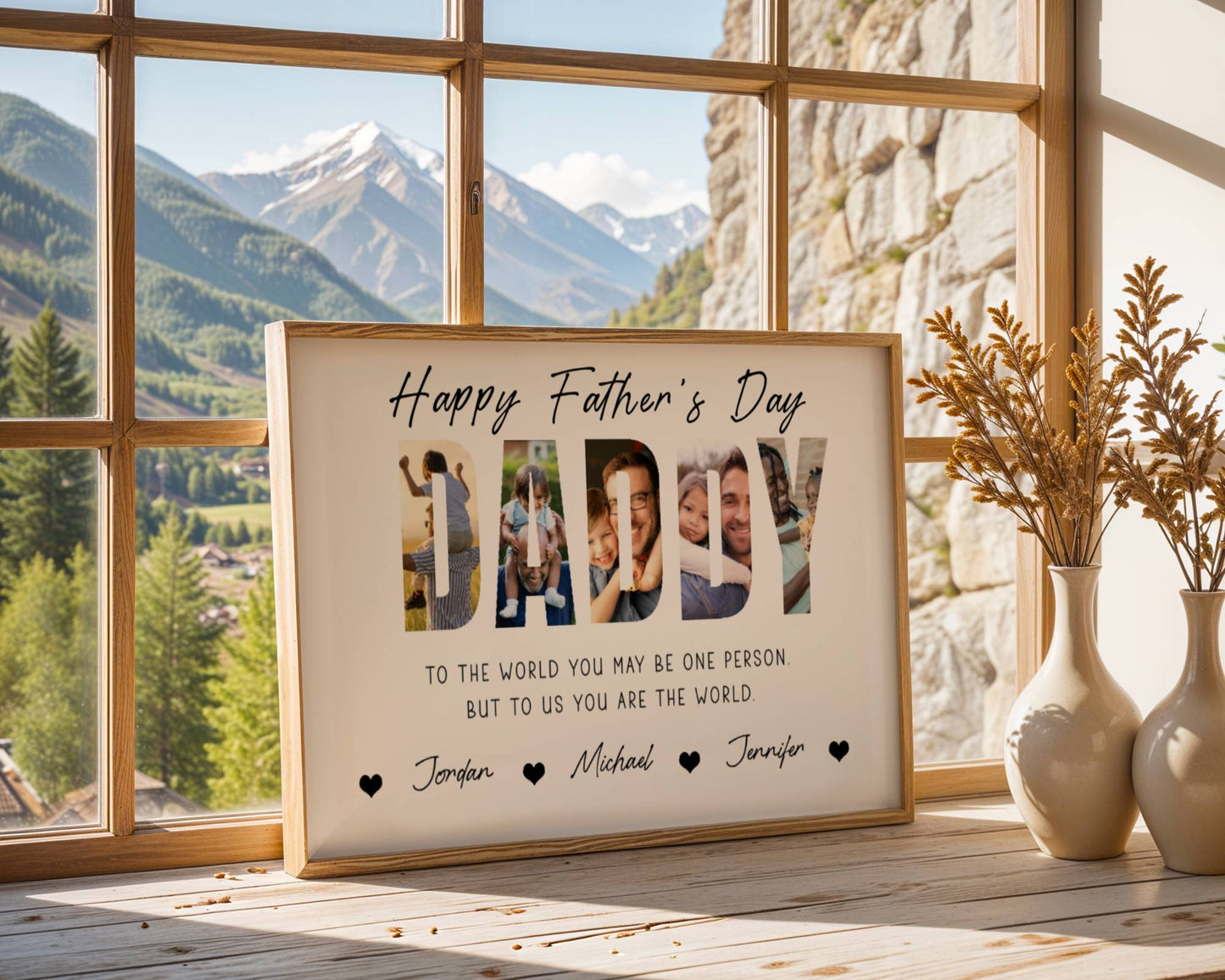 Custom Photo Happy Father's Day To Dad - Personalized Poster/Canvas Prints - Gift For Dad, Grandpa, Father's Day