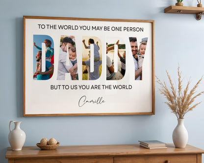 Custom Photo Daddy Photo Collage - Personalized Poster/Canvas Prints - Father's Day Gift For Dad, Daddy