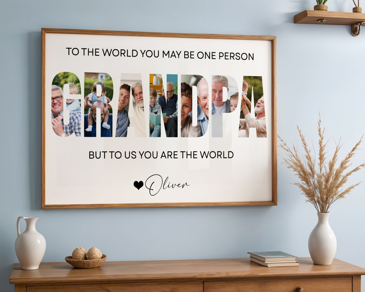 Custom Photo Grandpa Photo Collage - Personalized Poster/Canvas Prints - Father's Day Gift For Grandpa