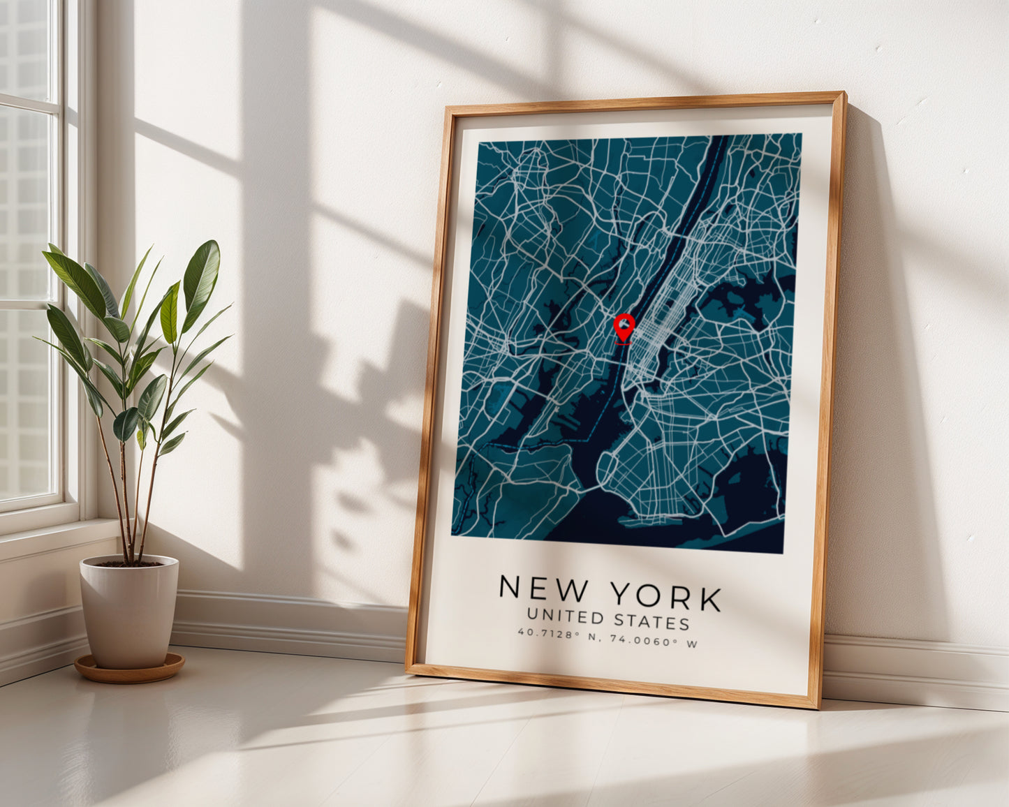 Personalized Map Print Custom Map Wall Art Framed Poster
