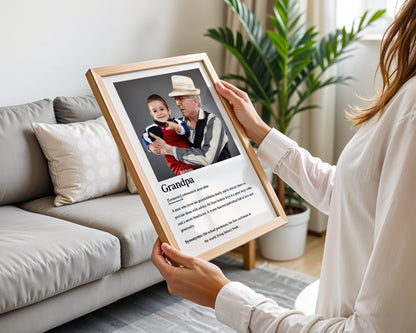 Custom Photo Grandpa Definition - Personalized Poster/Canvas Prints - Father's Day Gift For Grandpa, Grandfather