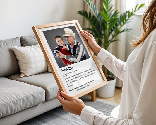 Custom Photo Grandpa Definition - Personalized Poster/Canvas Prints - Father's Day Gift For Grandpa, Grandfather