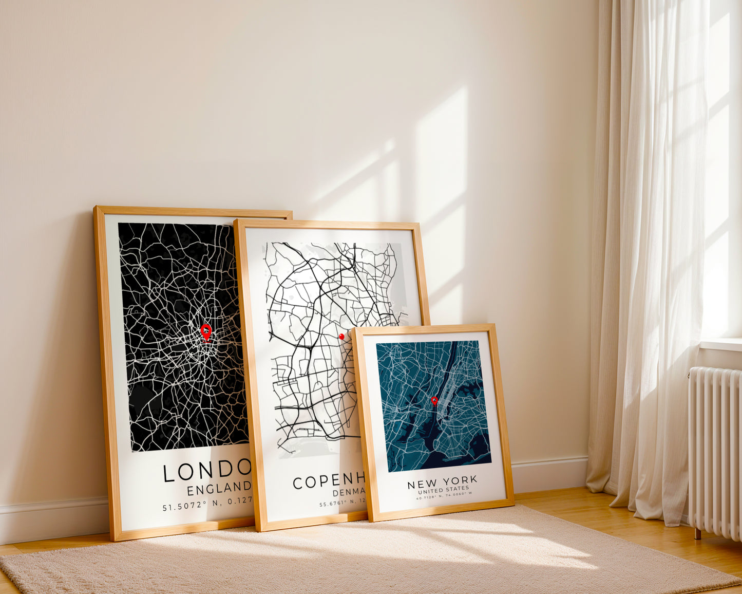Personalized Map Print Custom Map Wall Art Framed Poster