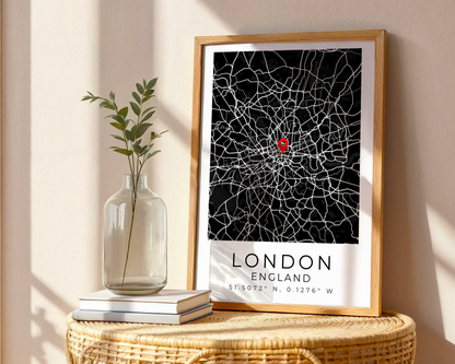 Personalized Map Print Custom Map Wall Art Framed Poster