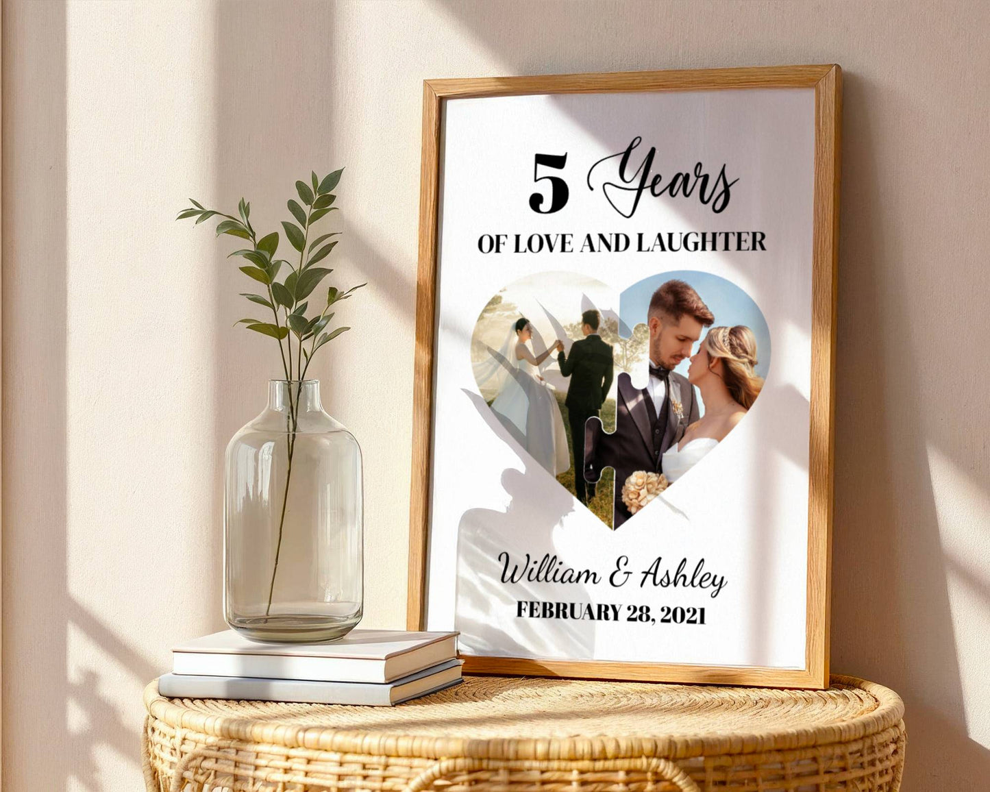 Custom Photo Years Of Love And Laughter Couple - Personalized Poster/Canvas Prints - Gift For Her/Him, Husband/Wife, Couples on Anniversary, Valentine's Day