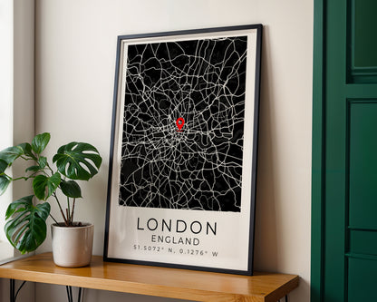 Personalized Map Print Custom Map Wall Art Framed Poster