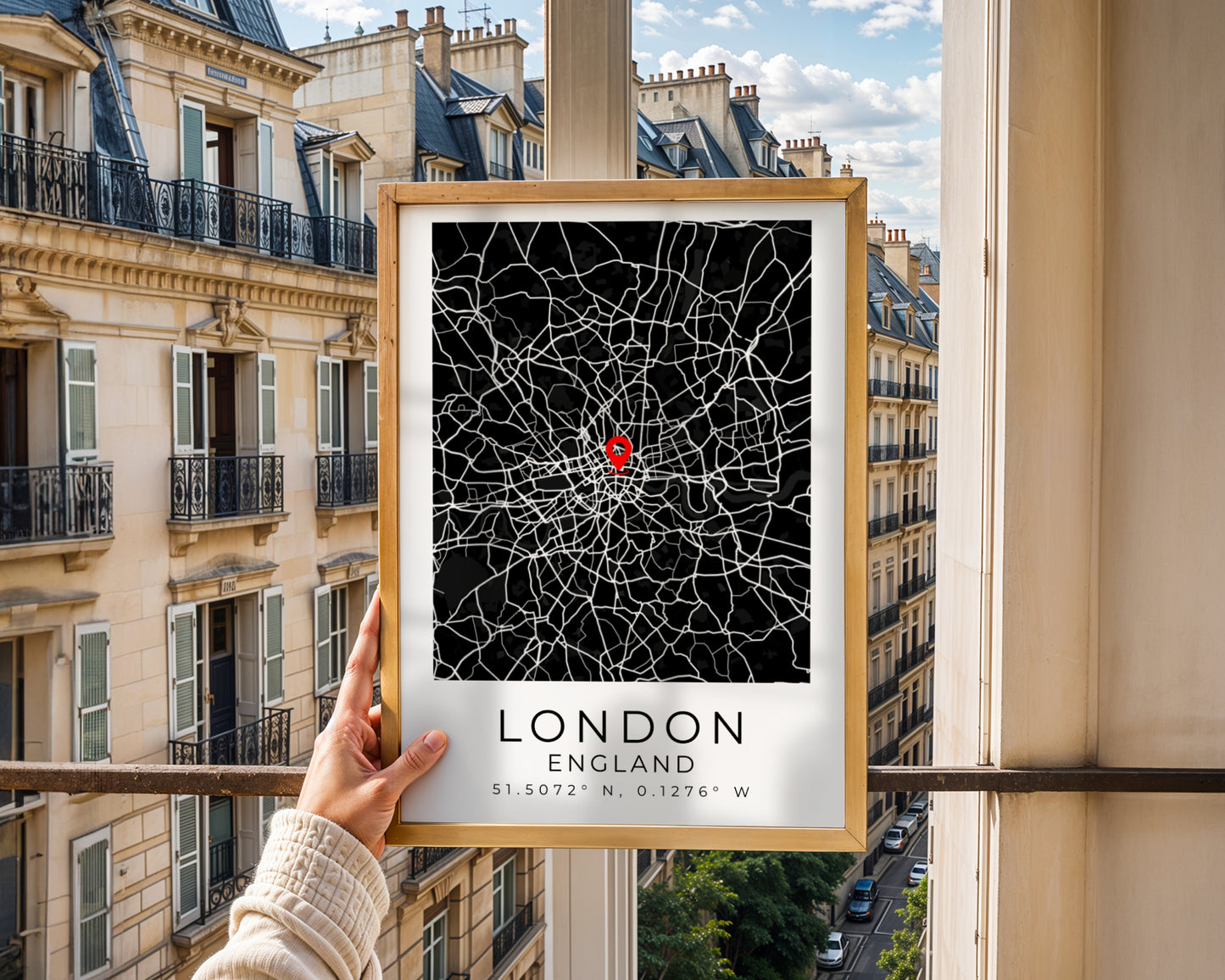 Personalized Map Print Custom Map Wall Art Framed Poster