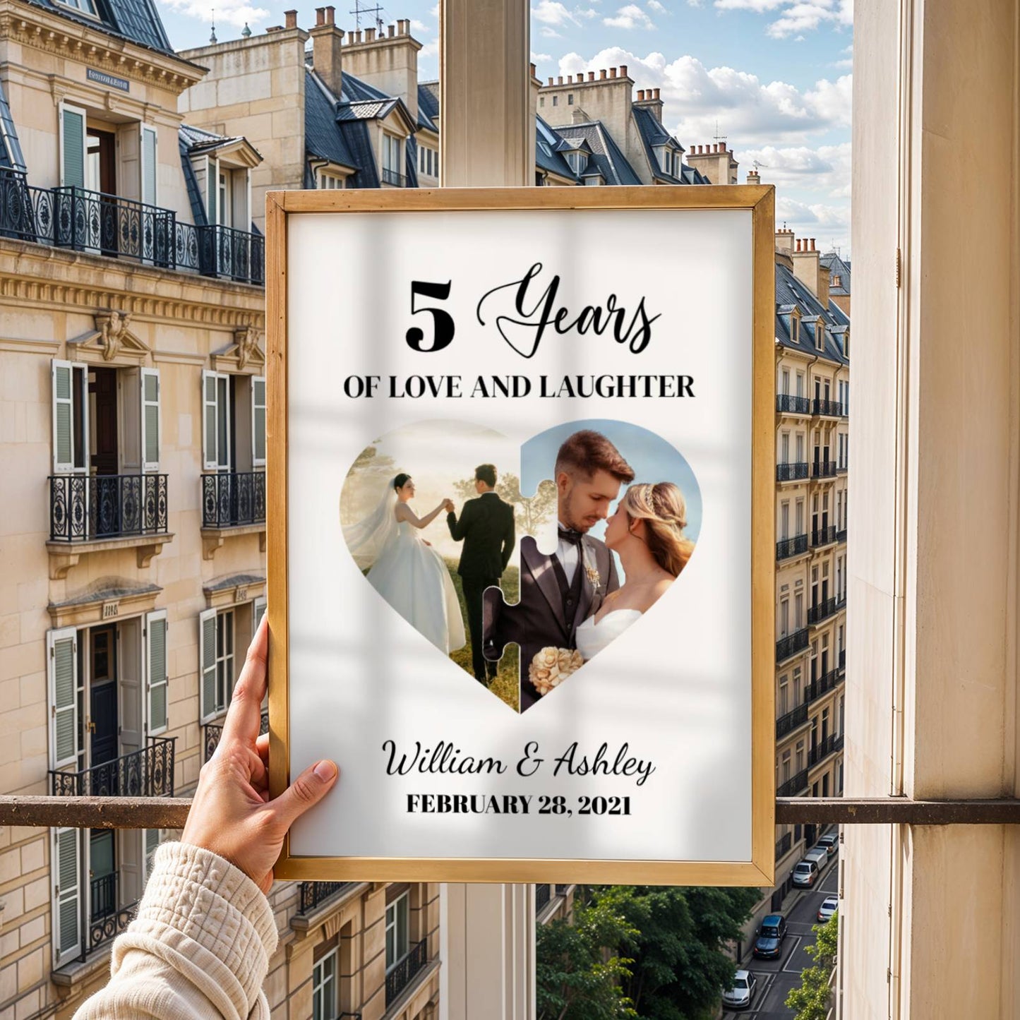 Custom Photo Years Of Love And Laughter Couple - Personalized Poster/Canvas Prints - Gift For Her/Him, Husband/Wife, Couples on Anniversary, Valentine's Day