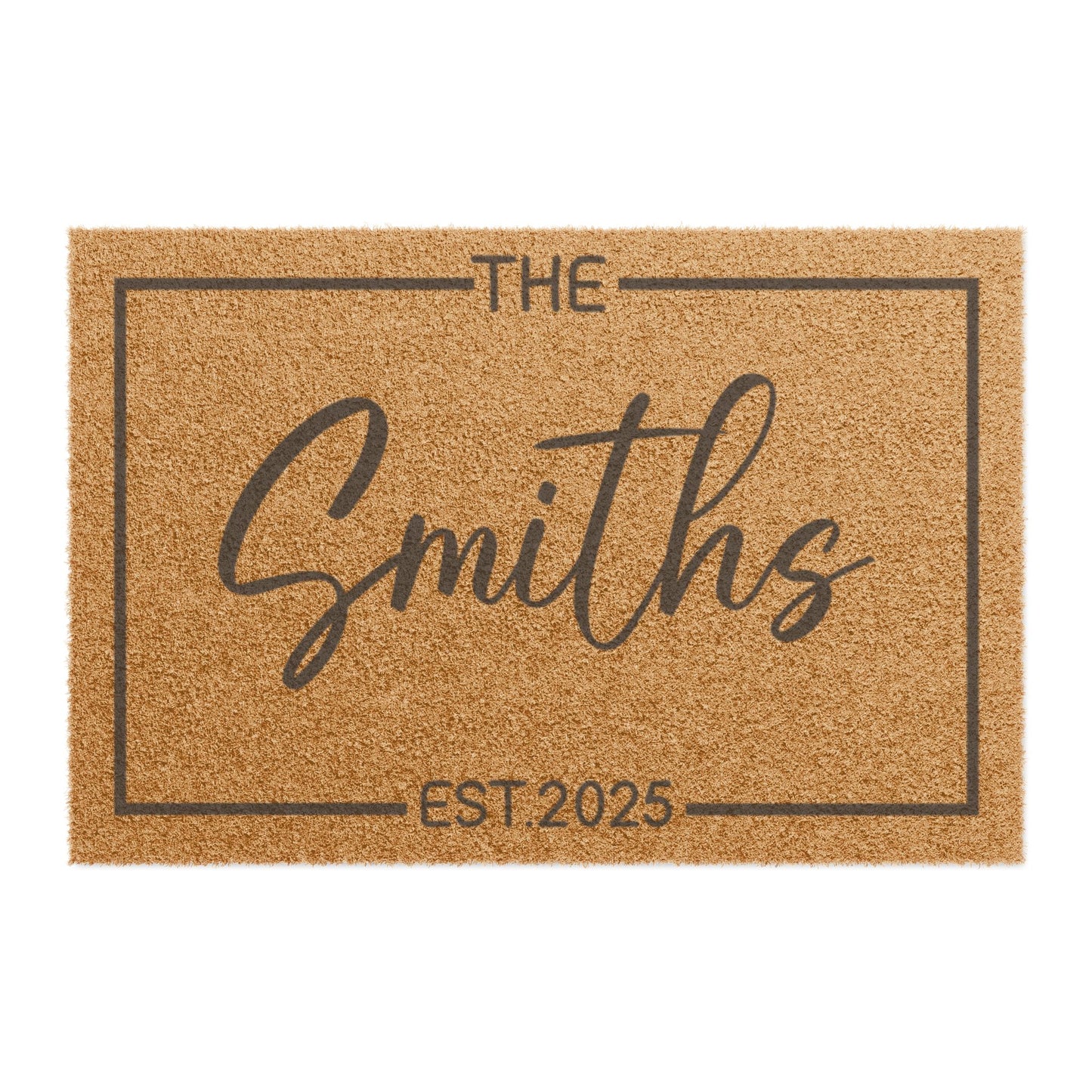 Custom Family Name Coir Welcome Doormat | Personalized Front Door Mat