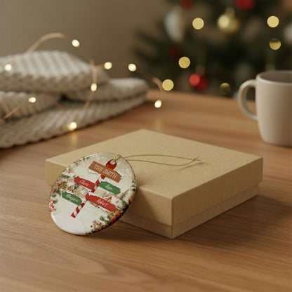 Personalized North Pole Family Christmas Ornament | Custom Round Holiday Keepsake