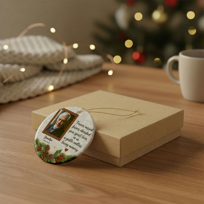 Personalized Photo Memorial Christmas Ornament | Custom Round Remembrance Keepsake