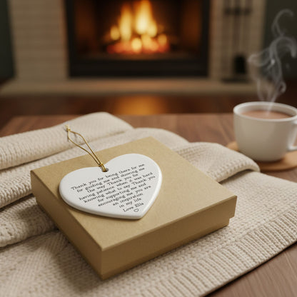 Personalized Thank You Ceramic Heart Keepsake | Appreciation Gift for Mentor & Teacher