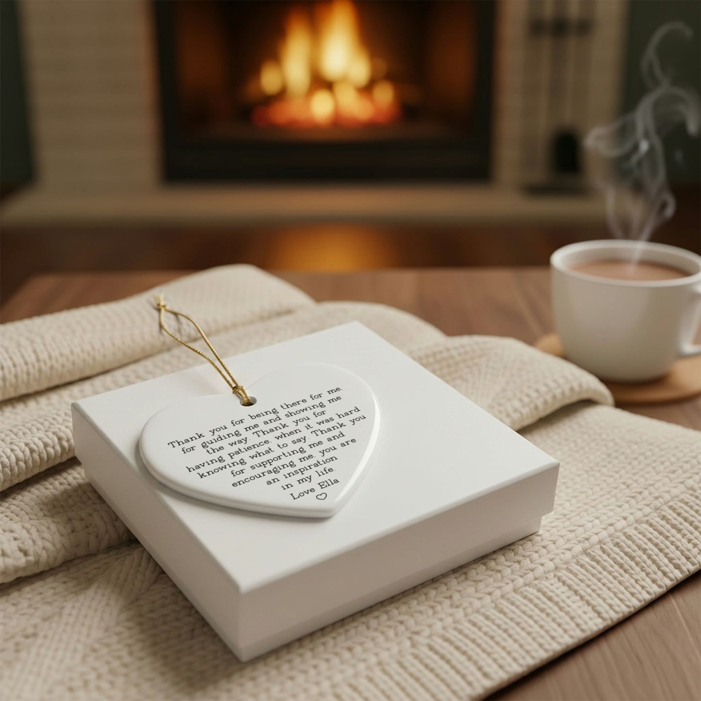 Personalized Thank You Ceramic Heart Keepsake | Appreciation Gift for Mentor & Teacher