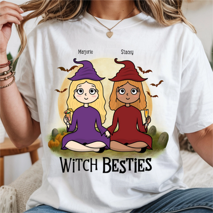 Personalized Bestie Witch Shirt | Custom Matching Halloween T-Shirt for Friends