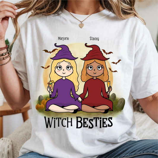 Personalized Bestie Witch Shirt | Custom Matching Halloween T-Shirt for Friends