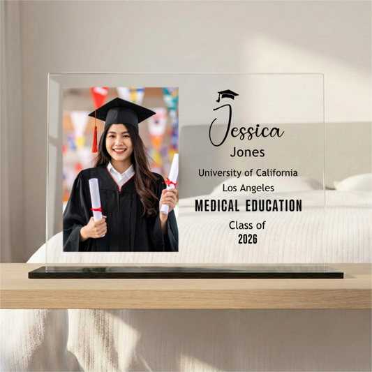 Custom Photo Graduation Gifts For Her/Him - Personalized Custom Horizontal Acrylic Plaque - Senior, Class of 2025 Graduate, Grandson, Granddaughter, Daughter, Son, Best Friends
