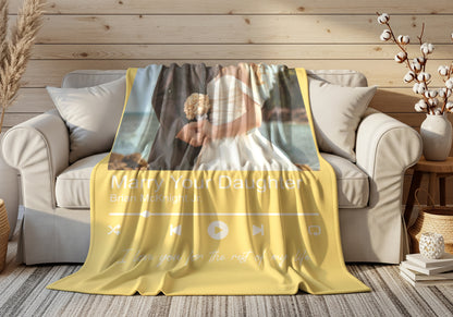 Personalized Couple Song Blanket | Custom Photo “Our Song” Music Player Throw | Anniversary Gift