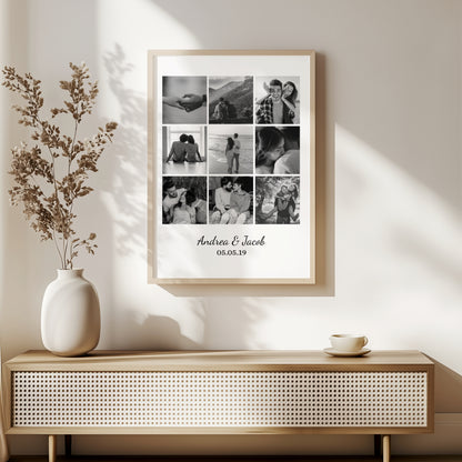 Personalized Photo Collage Print – Custom Anniversary & Birthday Gift for Her or Him | Couple Photo Collage