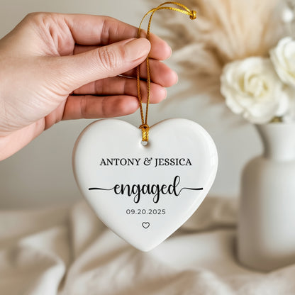 Personalized Engagement Ornament | Custom Wedding Location Ornament | Newlywed Gift