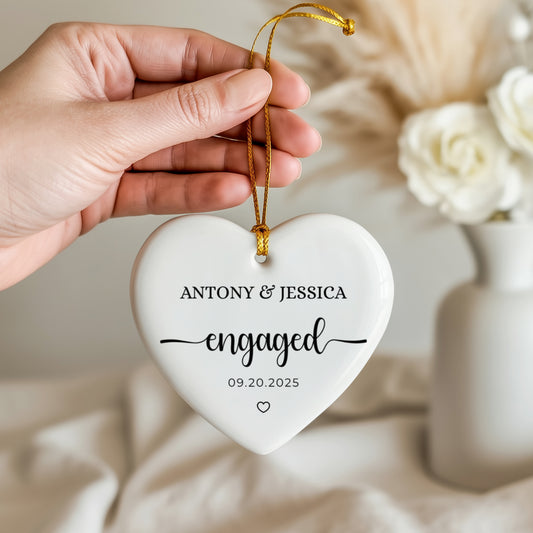 Personalized Engagement Ornament | Custom Wedding Location Ornament | Newlywed Gift