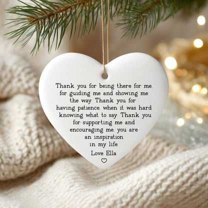 Personalized Thank You Ceramic Heart Keepsake | Appreciation Gift for Mentor & Teacher