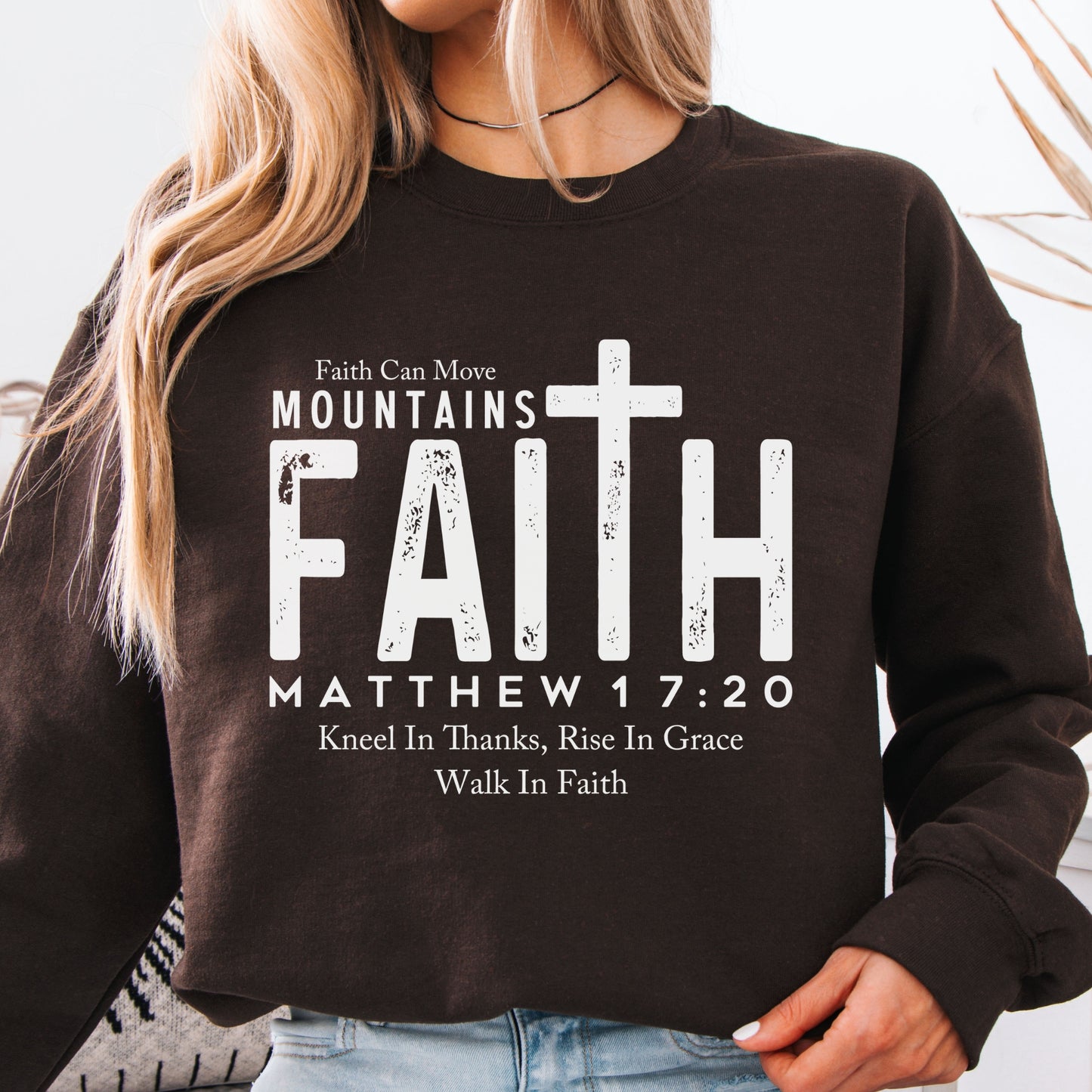 Bible Verse Statement Sweatshirt | Christian Faith Inspirational Graphic Pullover