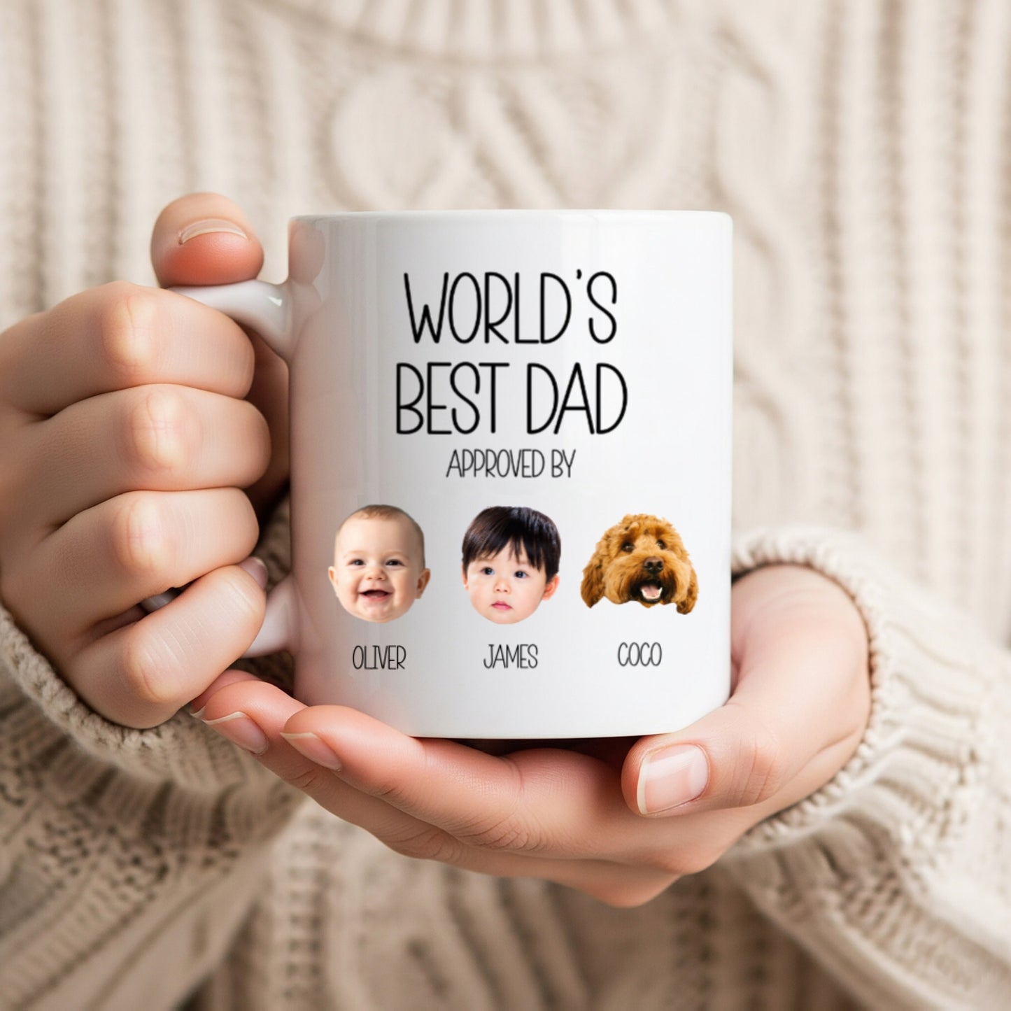 Custom Photo World's Best Dad - Personalized Custom Mug - Father's Day Gift For Dad, Daddy, Papa
