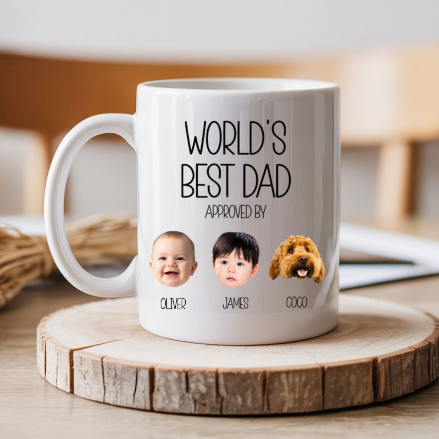 Custom Photo World's Best Dad - Personalized Custom Mug - Father's Day Gift For Dad, Daddy, Papa