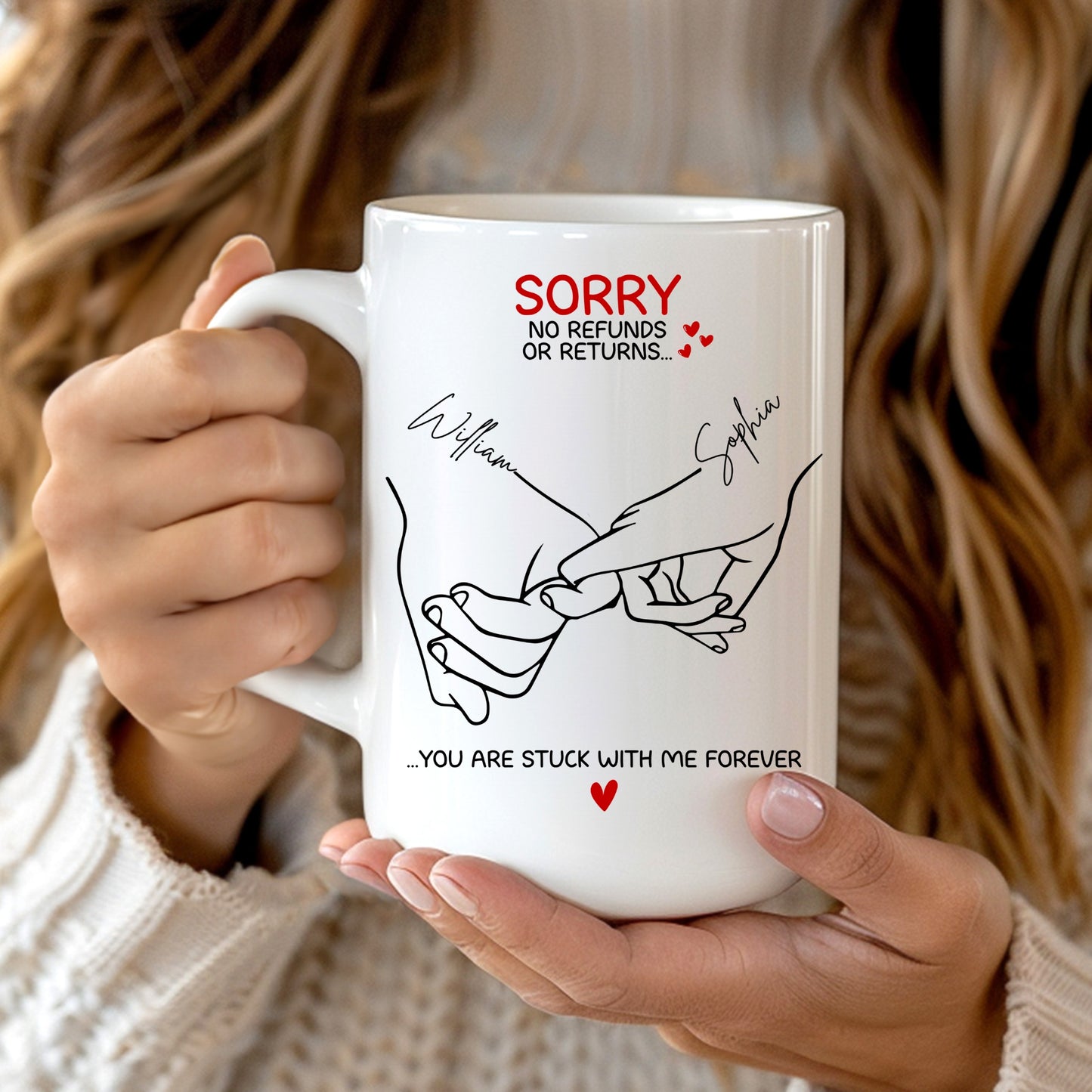 You Are Stuck With Me Forever Couple - Personalized Custom Mug - Gift For Her/Him, Husband/Wife, Couples on Anniversary, Valentine's Day