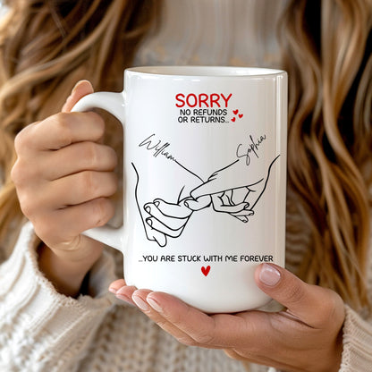 You Are Stuck With Me Forever Couple - Personalized Custom Mug - Gift For Her/Him, Husband/Wife, Couples on Anniversary, Valentine's Day