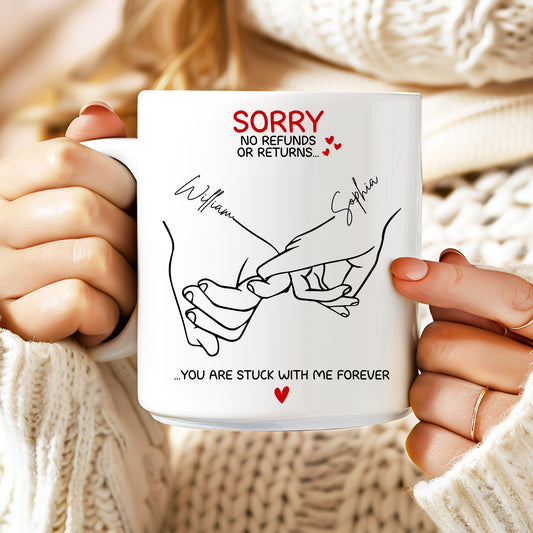 You Are Stuck With Me Forever Couple - Personalized Custom Mug - Gift For Her/Him, Husband/Wife, Couples on Anniversary, Valentine's Day
