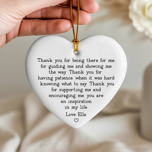 Personalized Thank You Ceramic Heart Keepsake | Appreciation Gift for Mentor & Teacher