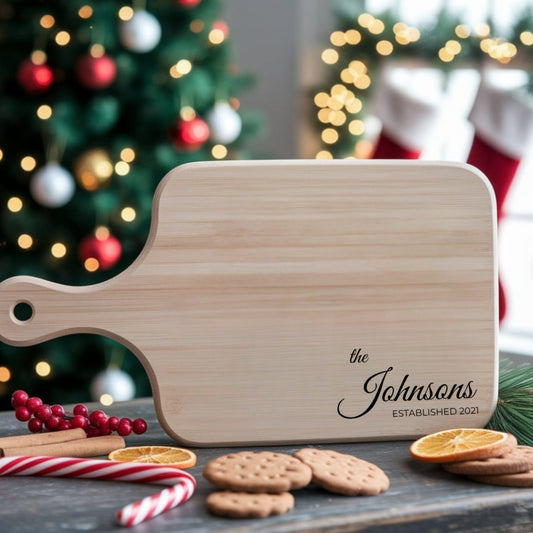 Personalized Monogram Bamboo Cutting Board | Custom Engraved Wedding Gift