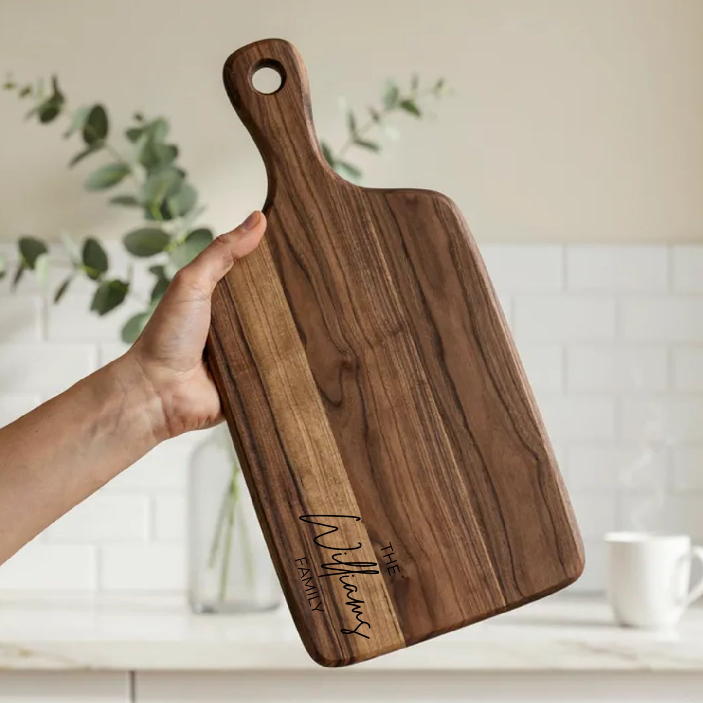 Personalized Monogram Bamboo Cutting Board | Custom Engraved Wedding Gift