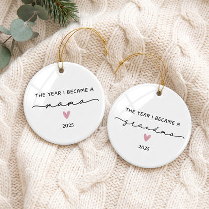Personalized The Year I Became a Mama Ornament | First Time Mom Christmas Keepsake