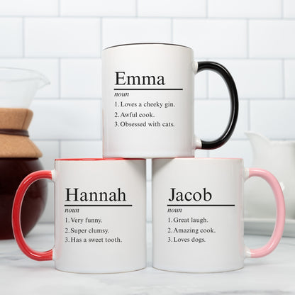 Personalized Name Definition Mug, Personalize Name Coffee Mug With Custom Definition, Custom Name Mug, Name Meaning Mug, Name Definition Cup