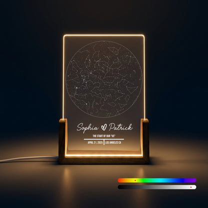 Personalized Star Map Night Light | Custom Night Sky Gift | Engagement Constellation Lamp