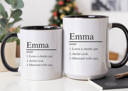 Personalized Name Definition Mug, Personalize Name Coffee Mug With Custom Definition, Custom Name Mug, Name Meaning Mug, Name Definition Cup