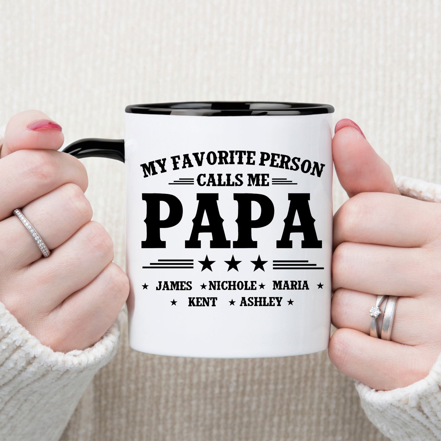 Grandpa's Personalized Mug: "My Favorite People Call Me Grandpa" Custom Name Cup - Heartfelt Birthday or Father's Day Gift for Papa