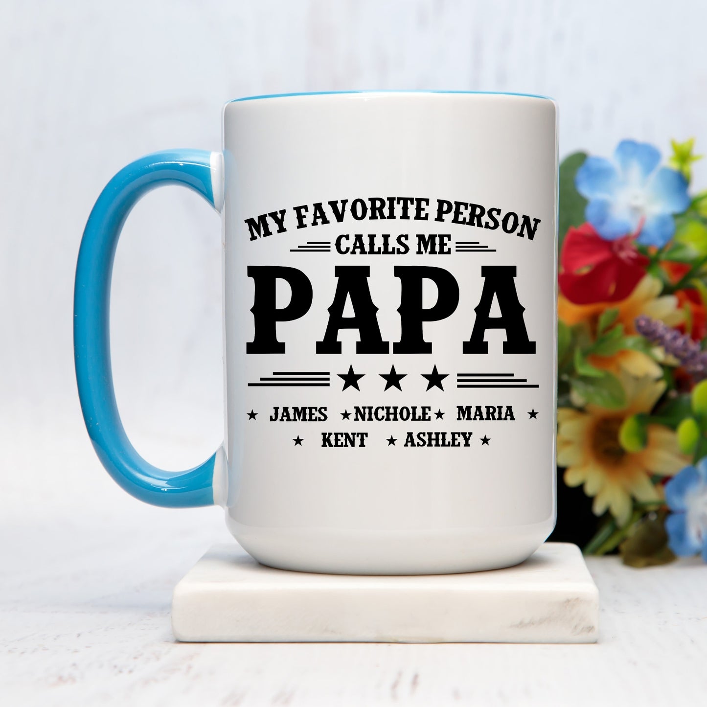 Grandpa's Personalized Mug: "My Favorite People Call Me Grandpa" Custom Name Cup - Heartfelt Birthday or Father's Day Gift for Papa