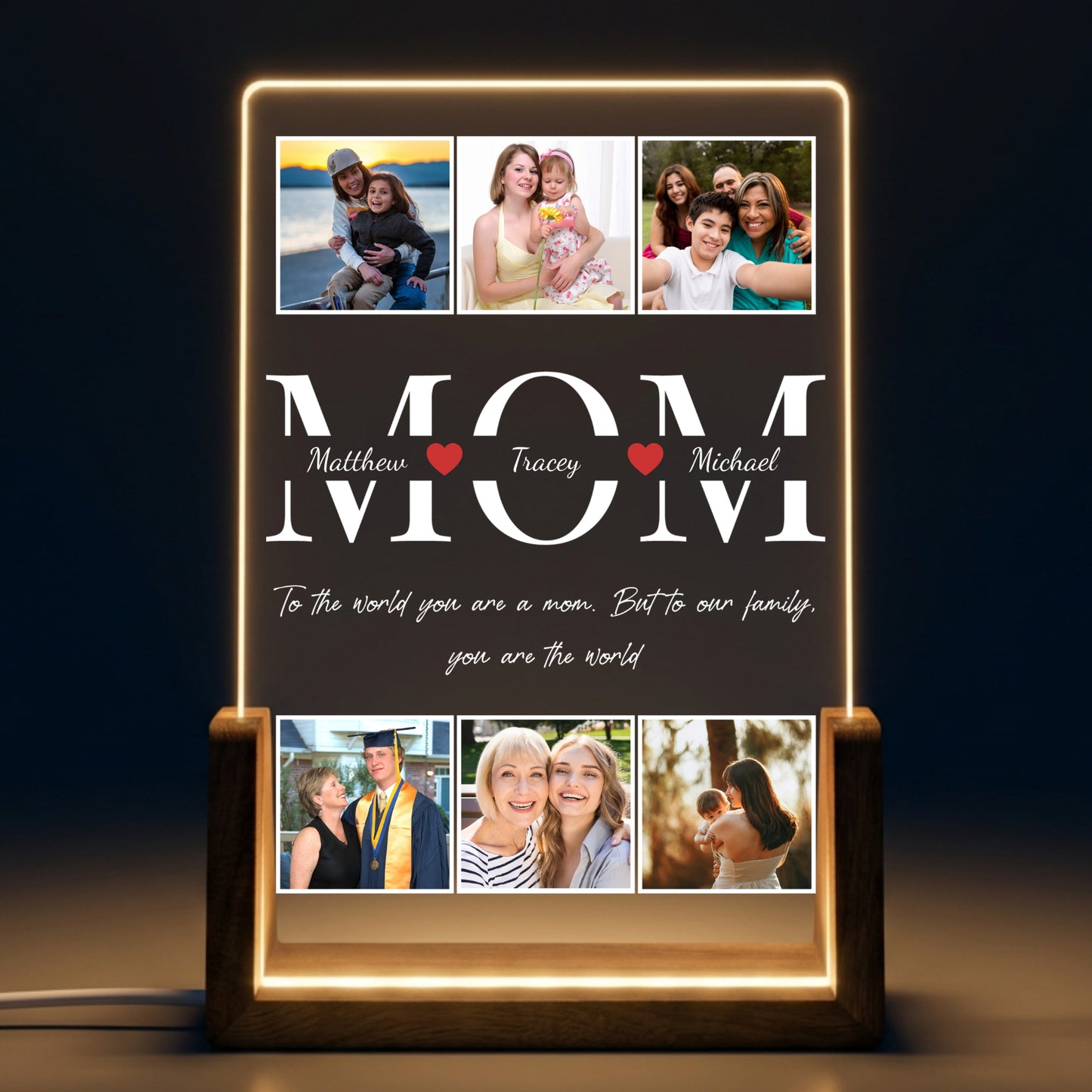 Best Mom Ever - Custom Photo LED Night Light - Personalized Mother's Day Gift for Mom, Mommy, Mother, Stepmom | Birthday, Anniversary Gifts for Her
