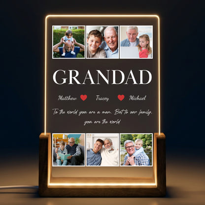 Best Grandad Ever - Custom Photo GRANDAD LED Night Light - Personalized Father's Day Gift for Dad, Papa, Grandpa, Daddy, Dada