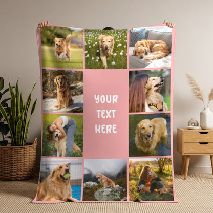 Personalized Dog Photo Blanket | Custom Pet Picture Throw | Dog Mom & Dad Gift