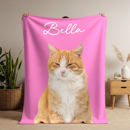 Custom Pet Photo Blanket | Personalized Cat & Dog Lover Gift | Pet Mom & Dad