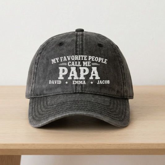 My Favorite People Call Me Papa Grandpa -Personalized Embroidered Custom Vintage