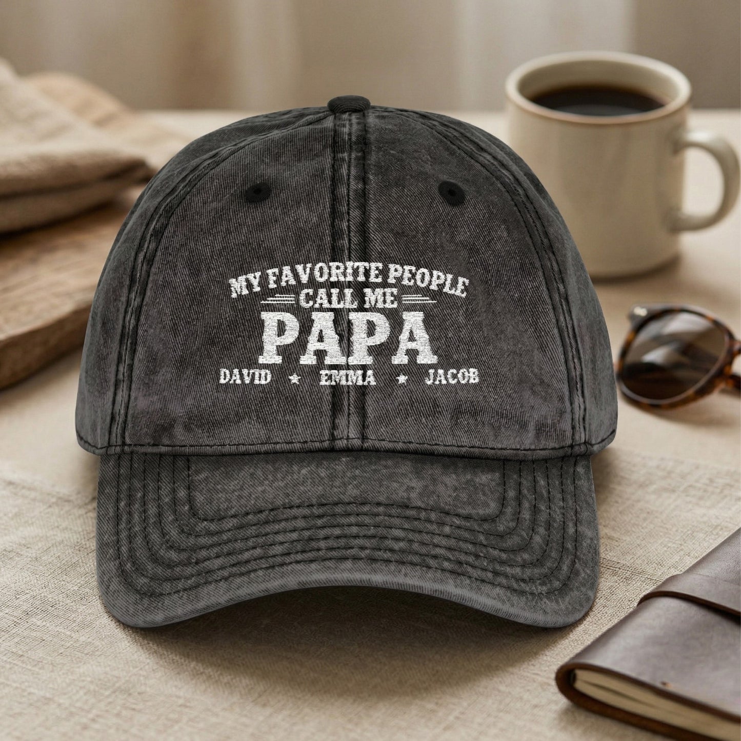 My Favorite People Call Me Papa Grandpa -Personalized Embroidered Custom Vintage