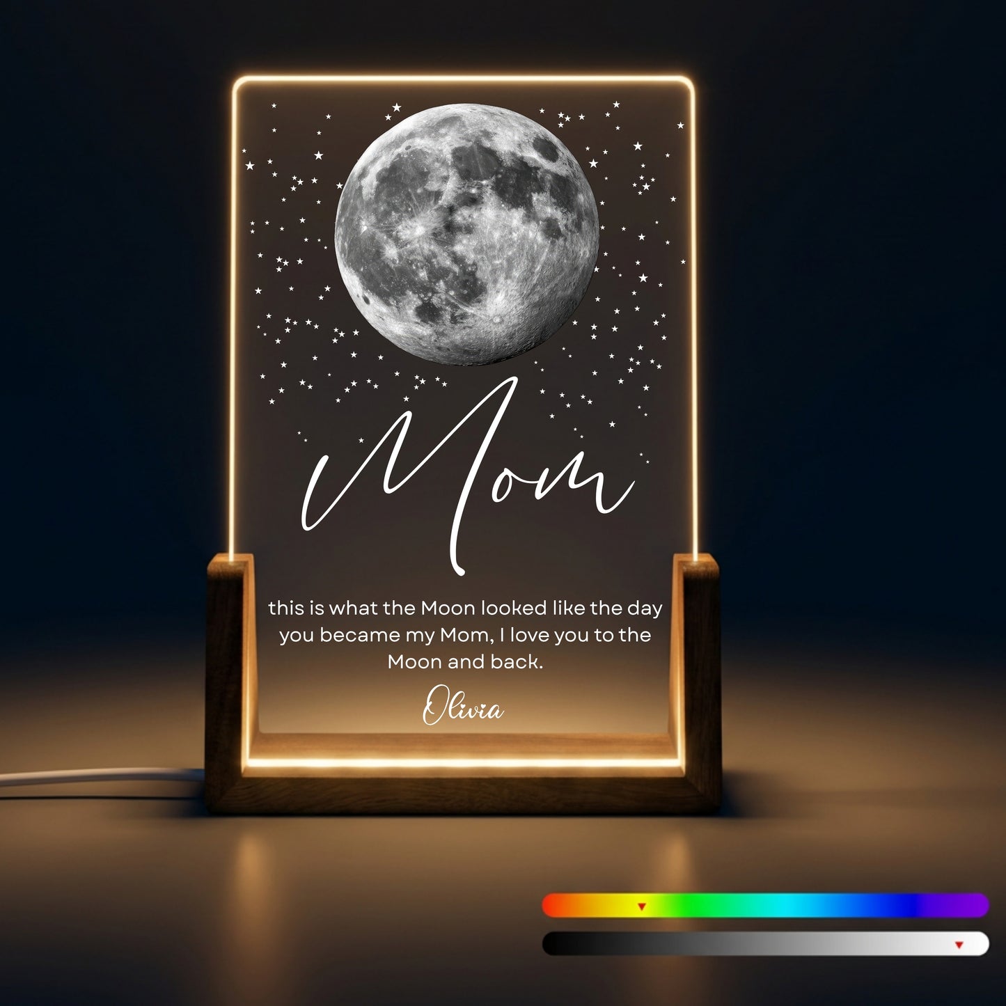 Custom Moon Phase Night Light Mother's Day Gift