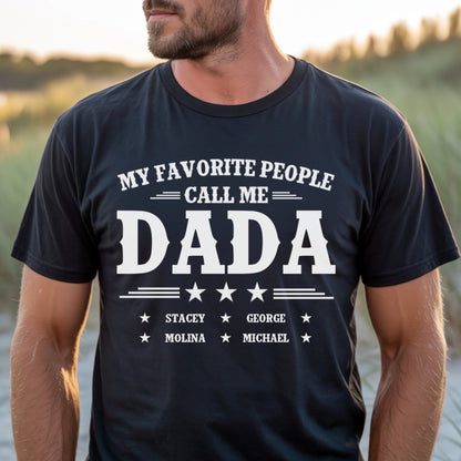 Custom Kids Names My Favorite People Call Me Papa - Family Personalized Unisex T-shirt, Hoodie, Sweatshirt - Custom Father's Day, Birthday Gift For Dad, Grandpa