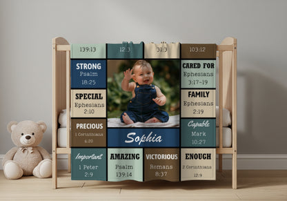 Custom Photo God Says I Am - Personalized Custom Blanket - Gift for New Infant, Baby Girl, Boy, Granddaughter, Grandson
